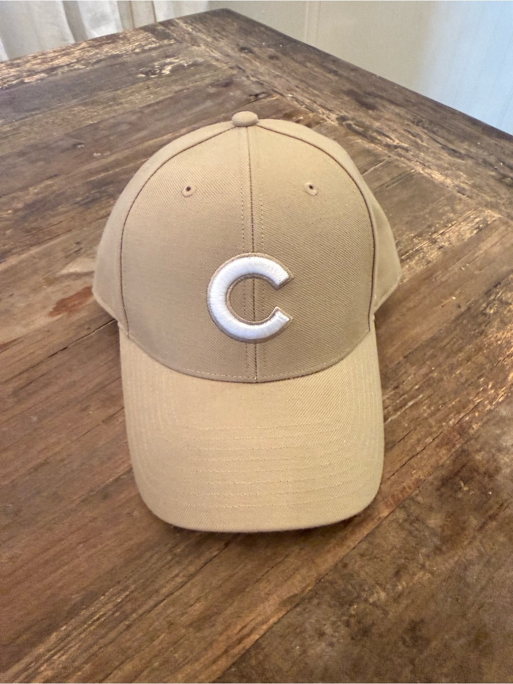 47 Brand Tan Kids Baseball Cap with White 'C' Patch